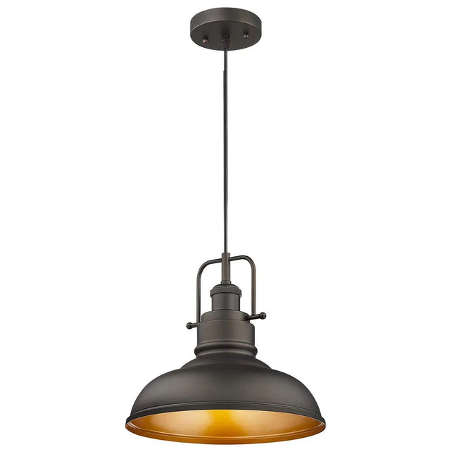 Industrial Farmhouse Metal Dome Pendant Light – Ceiling Fixture