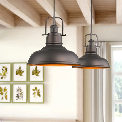 Industrial Farmhouse Metal Dome Pendant Light – Ceiling Fixture