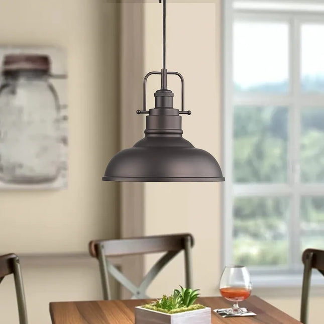 Industrial Farmhouse Metal Dome Pendant Light – Ceiling Fixture