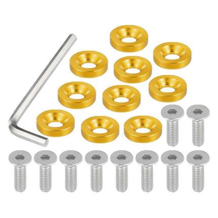 Countersunk Finishing Washers Dress Up Tool Kit for Car, Red, 1pc, 0.15" x 0.71"