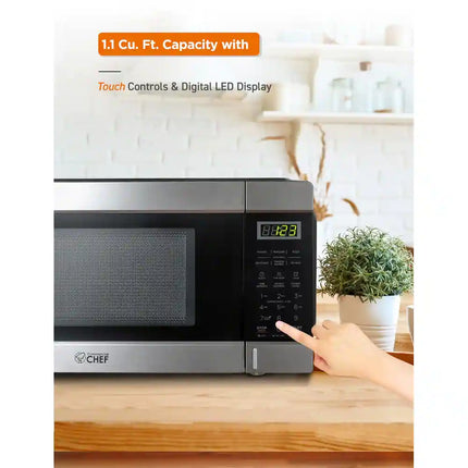 1.1 Ft. Countertop Microwave Oven, Compact Kitchen Cooking Appliance