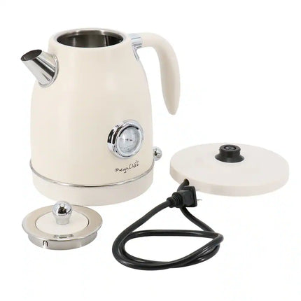 1.7 Quart Electric Tea Kettle & 2 Slice Toaster Combo Matt Cream Set