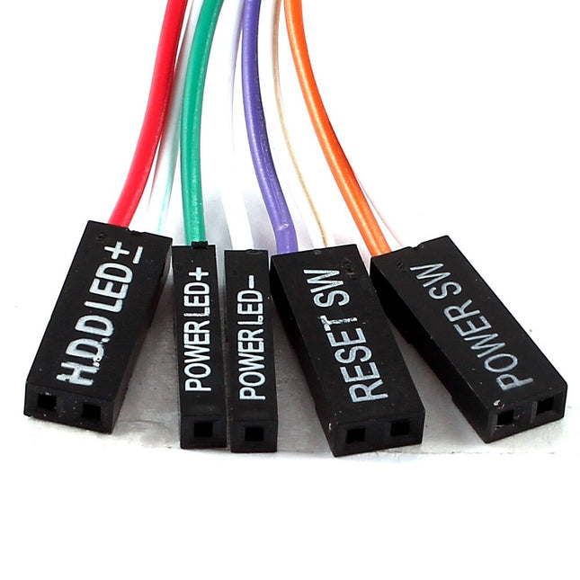 1.7m Desktop PC Push Button Switch – Power On/Off & Reset, Multicolor