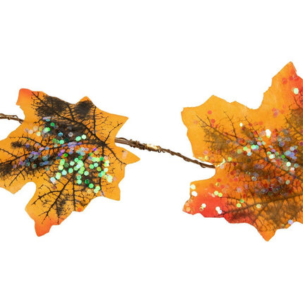 10-Pack LED Maple Leaf Micro Lights – Fall Harvest, 4ft Brown Wire