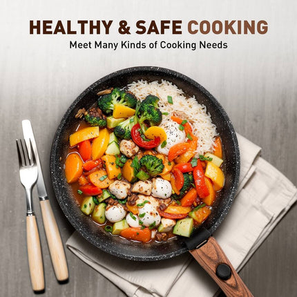 10-Piece Nonstick Cookware Set with Detachable Handle for Camping and RV Use