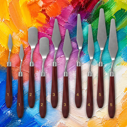 10PCS Stainless Steel Palette Knife Set – Flexible Painting & Color Mixing Tools