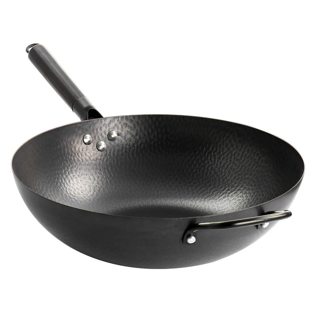 13" Heavy Gauge Carbon Steel Wok – Black Cookware