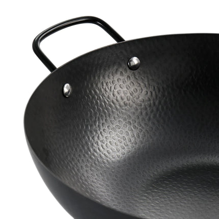 13" Heavy Gauge Carbon Steel Wok – Black Cookware