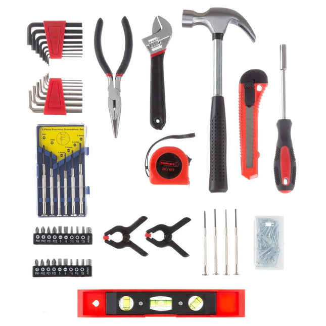 132-Piece Heat-Treated Steel Tool Kit for Home, Dorm & Apartment Repairs