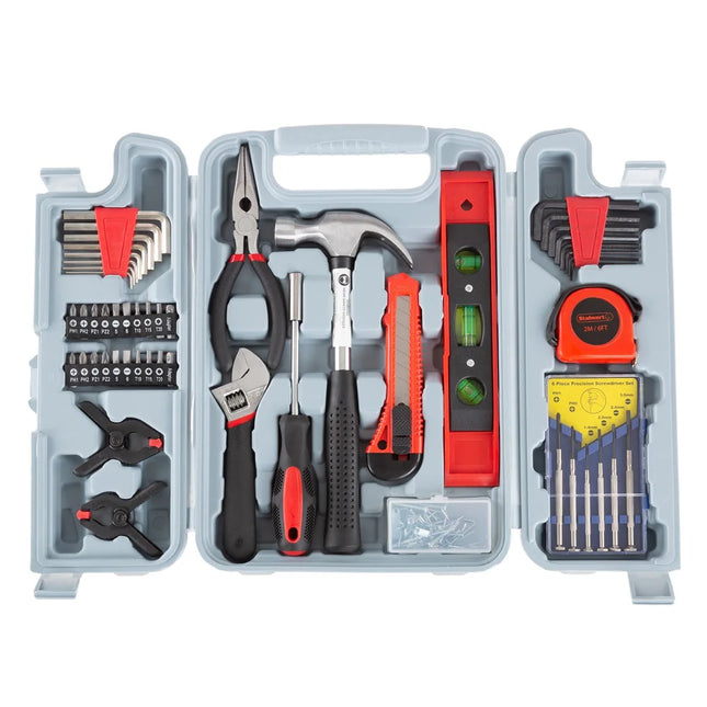 132-Piece Heat-Treated Steel Tool Kit for Home, Dorm & Apartment Repairs
