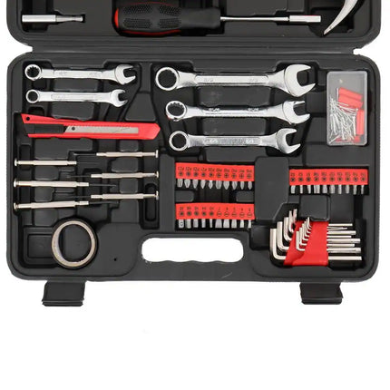 148 Piece Household Tool Set Red Complete Home Repair Tool Kit for DIY Use