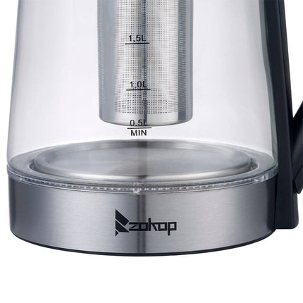 1500W Electric Kettle 1.8L SpeedBoil Glass Cordless LED Blue Light