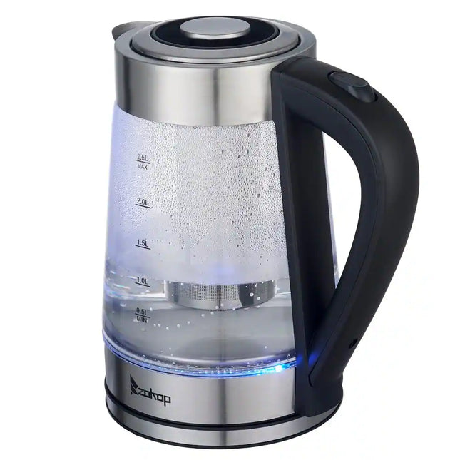 1500W Electric Kettle 1.8L SpeedBoil Glass Cordless LED Blue Light
