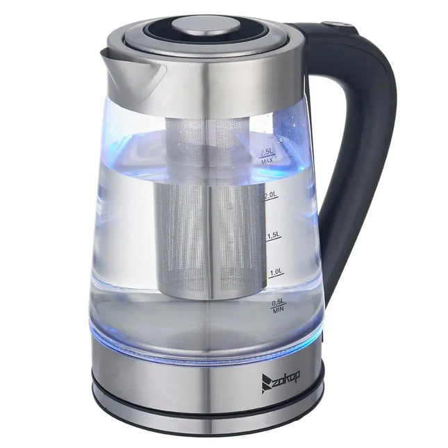 1500W Electric Kettle 1.8L SpeedBoil Glass Cordless LED Blue Light