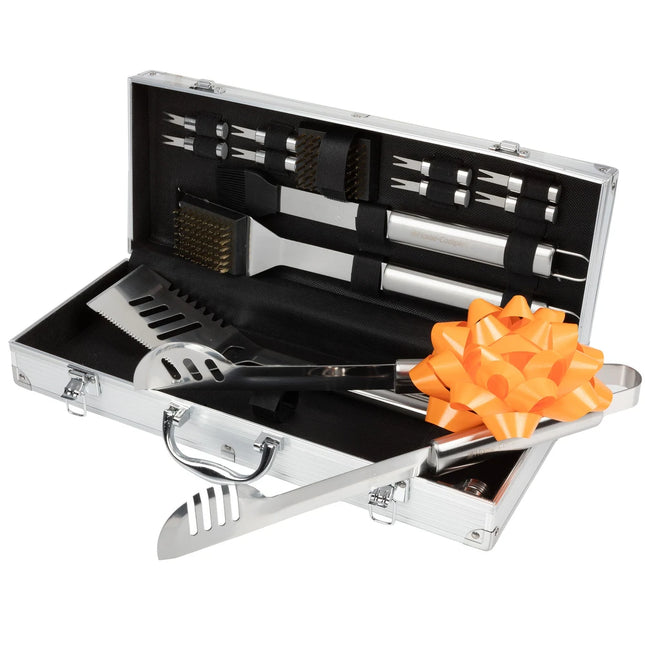 16-Piece BBQ Tool Kit – Grill Accessories Set with Aluminum Case