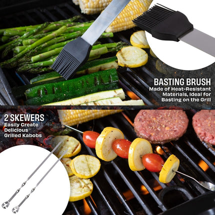 16-Piece BBQ Tool Kit – Grill Accessories Set with Aluminum Case