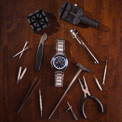 16-Piece Watch Repair Tool Kit – Plastic and Metal Watchmaker Tools