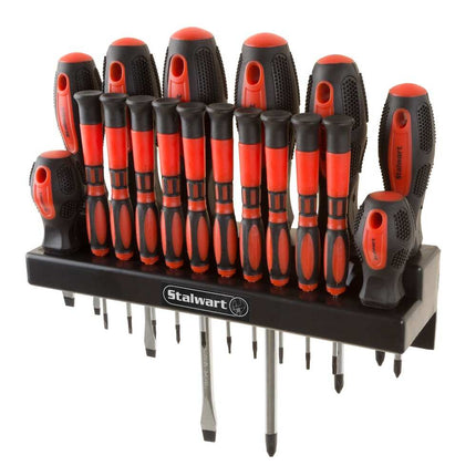 18-Piece Screwdriver Set – Magnetic Tips, Wall Mount, Flathead, Phillips & Torx