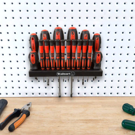 18-Piece Screwdriver Set – Magnetic Tips, Wall Mount, Flathead, Phillips & Torx