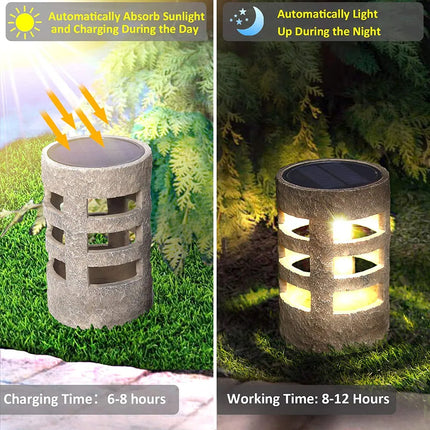 1pc Solar Rock Pathway Light Outdoor Garden Deck Landscaping Solar Lamp