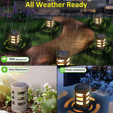 1pc Solar Rock Pathway Light Outdoor Garden Deck Landscaping Solar Lamp
