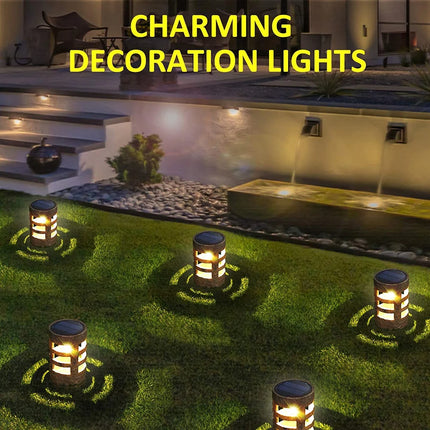 1pc Solar Rock Pathway Light Outdoor Garden Deck Landscaping Solar Lamp
