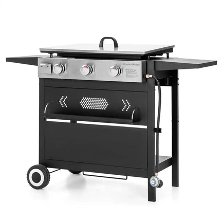 ARTS Propane BBQ Grill 2-3 Burner Cast Iron Griddle Outdoor Patio Cooking