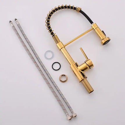 2-Function Pull Down Kitchen Faucet Swivel 1 Handle 16.3 Inch High Design