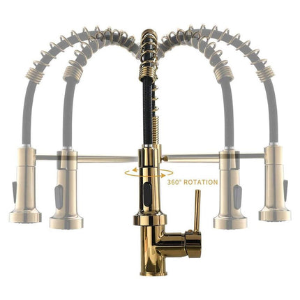 2-Function Pull Down Kitchen Faucet Swivel 1 Handle 16.3 Inch High Design