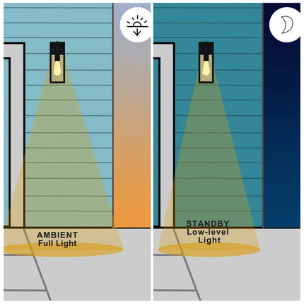 2 Pack Matte Black Outdoor Wall Lights Dusk to Dawn Auto Sensor Lamps