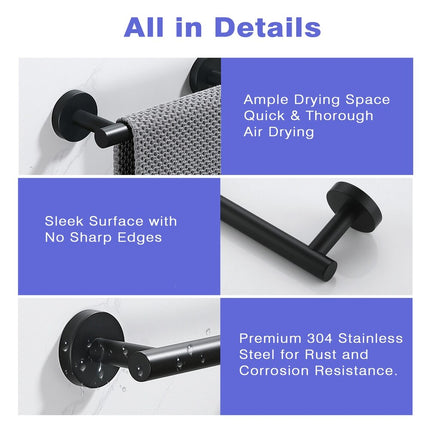 2-Pack 9" Stainless Steel Wall Mounted Single Hand/Towel Bars