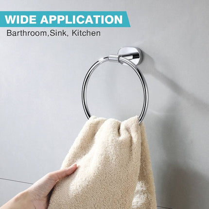 2 Pack 6.5 Inch Towel Ring Rustproof Hand Towel Holder Bathroom Wall Mount
