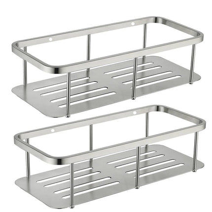 2 Pack Stainless Steel Bathroom Organizer Basket Shower Caddy Set