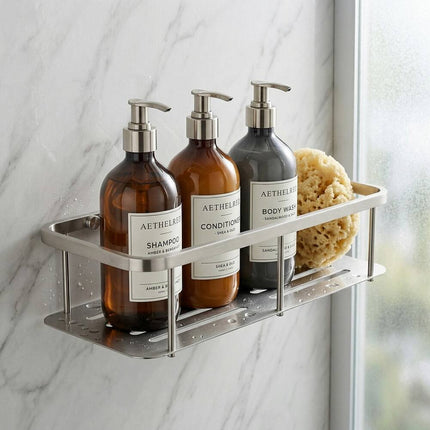 2 Pack Stainless Steel Bathroom Organizer Basket Shower Caddy Set