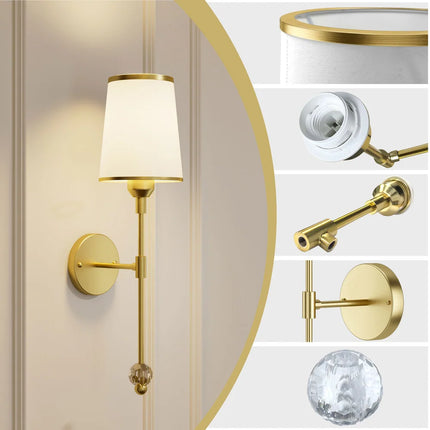 2-Pack Wireless Wall Sconces with Remote, 3 White Modes & 12 RGB Colors