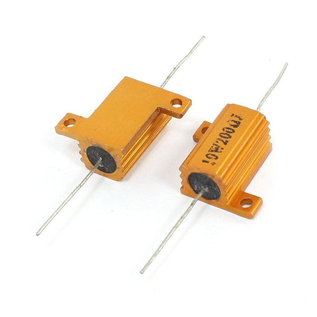 2-Pack 10 Watt 200 Ohm Aluminum Wire Wound Resistors, Screw Mount
