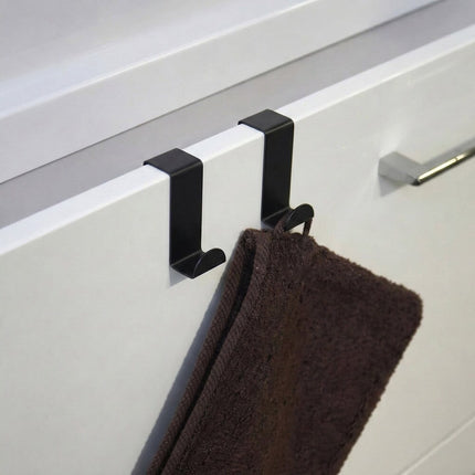 2-Pack Stainless Steel Over-the-Door Hooks – Space Saver Organizer