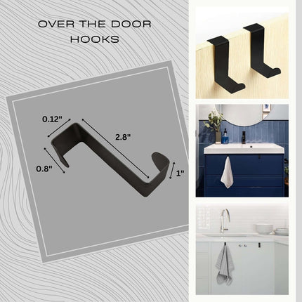 2-Pack Stainless Steel Over-the-Door Hooks – Space Saver Organizer