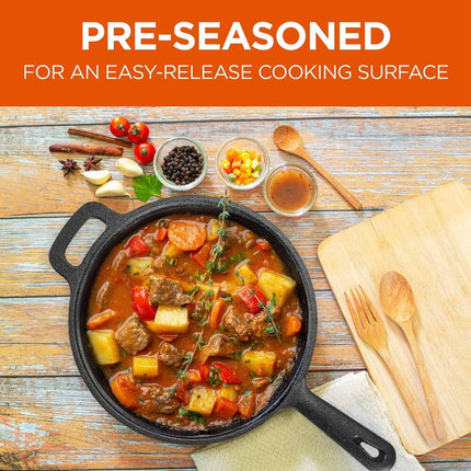 2.0 Qt Cast Iron Saucepan with Lid Heavy Duty Kitchen Cookware Pot