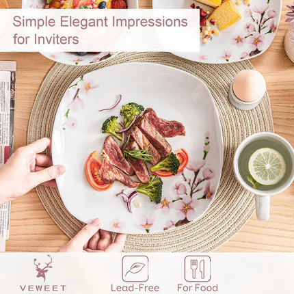 20-Piece White Porcelain Dinnerware Set – Service for 4