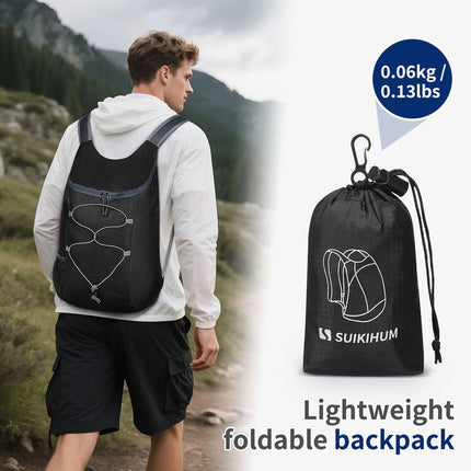 20L Lightweight Foldable Hiking Backpack Travel Camping Daypack Black