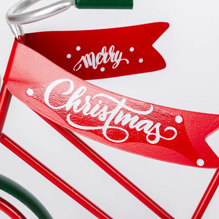 22 Inch Illuminated Metal Holiday Bicycle Christmas Decoration