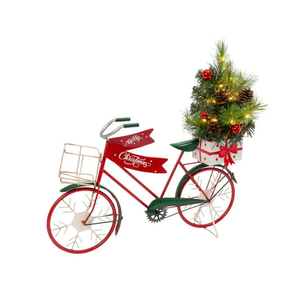 22 Inch Illuminated Metal Holiday Bicycle Christmas Decoration
