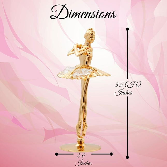 Luxury Ballerina Home Decor Showpiece with Gold Finish and Crystal Details
