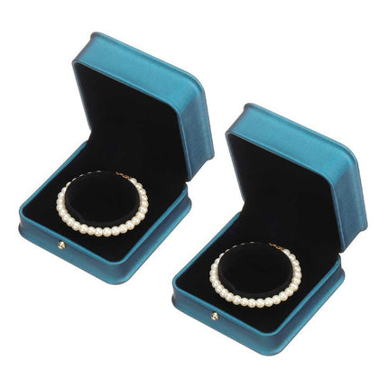 2PCS PU Leather Bracelet Boxes, Classic Bangle Jewelry Gift Storage Cases