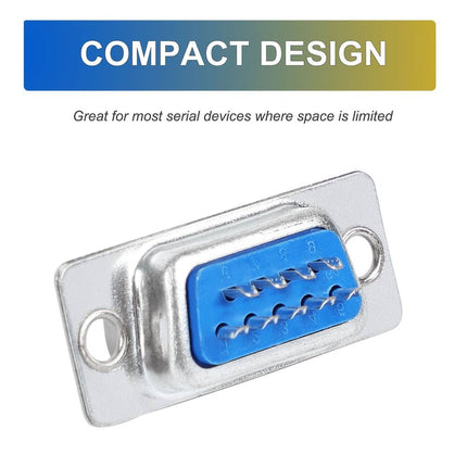 3 PCS 9-Pin DB9 Female D-Sub Connector, 2-Row, Multicolor for PC