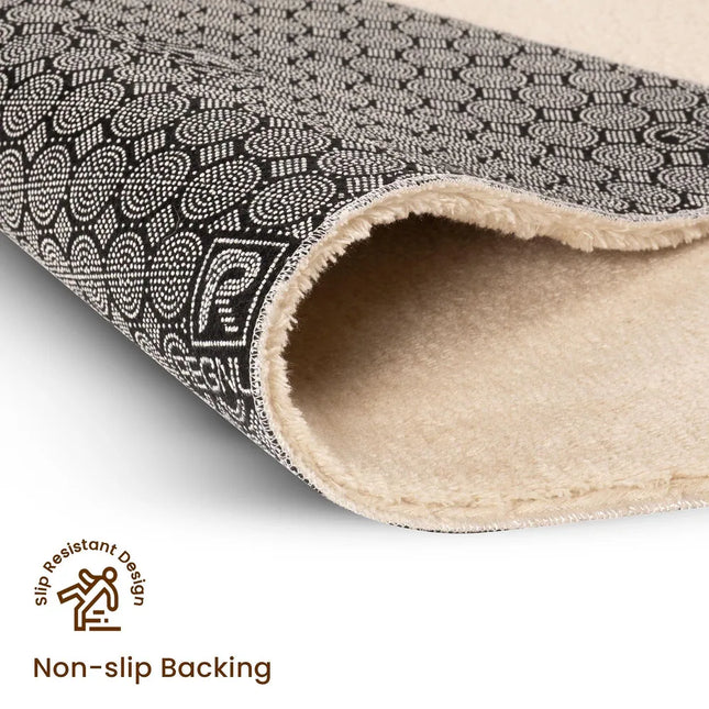 3 Piece Non-Slip Bathroom Rugs Set Beige Comfortable Bath Floor Mats