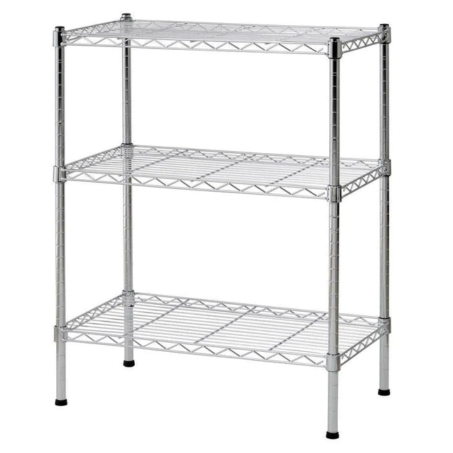 3 Tier Adjustable Wire Rack Shelf Organizer Heavy Duty Steel Storage Unit
