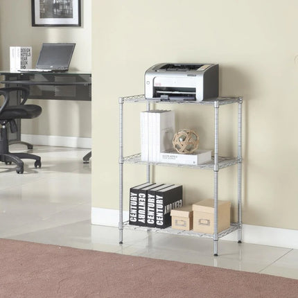 3 Tier Adjustable Wire Rack Shelf Organizer Heavy Duty Steel Storage Unit