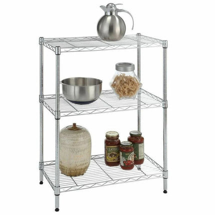 3 Tier Adjustable Wire Rack Shelf Organizer Heavy Duty Steel Storage Unit